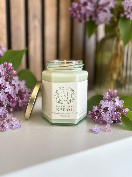 Bougie artisanale K°ROL Lilas - Les Intemporelles